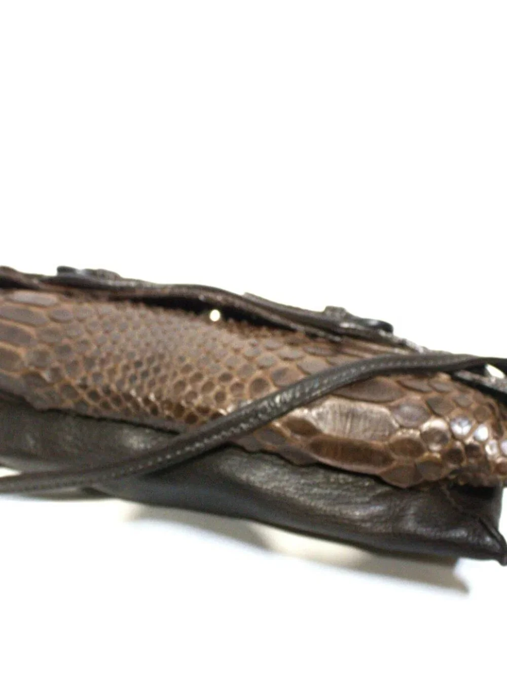 Abaco, Brown Python Exotic Skin, with Brown Leather Trim, Shoulder Bag